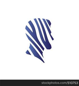 Elegant men's facial profile. Vector symbol of human head. Concept sign for business, science, psychology, medicine. Creative sign design Man silhouette.