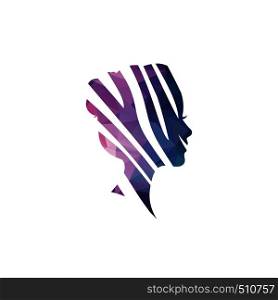 Elegant men's facial profile. Vector symbol of human head. Concept sign for business, science, psychology, medicine. Creative sign design Man silhouette.