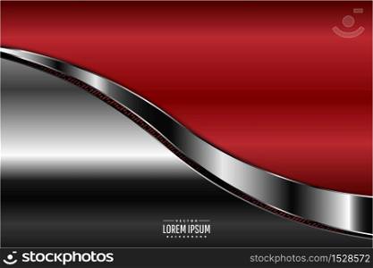 Elegant metallic background luxury of red and silver.Vector illustration