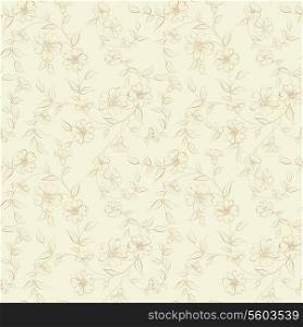 Elegant monochrome flowers fabric, seampless pattern. Vector illustration.
