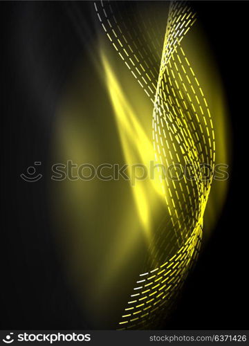 Elegant neon flowing stripes, smooth waves with light effects. Elegant neon flowing stripes, smooth waves with light effects. Vector illustration