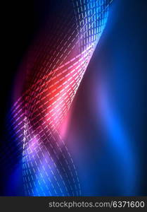 Elegant neon flowing stripes, smooth waves with light effects. Elegant neon flowing stripes, smooth waves with light effects. Vector illustration