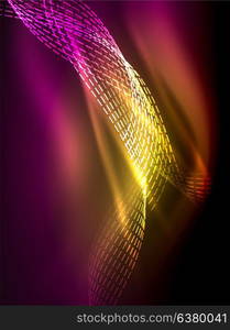 Elegant neon flowing stripes, smooth waves with light effects. Elegant neon flowing stripes, smooth waves with light effects. Vector illustration