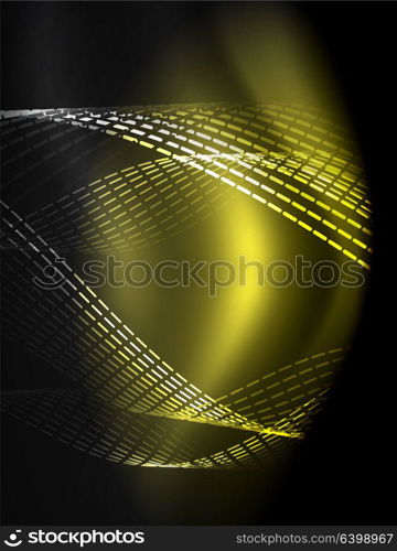 Elegant neon flowing stripes, smooth waves with light effects. Elegant neon flowing stripes, smooth waves with light effects. Vector illustration