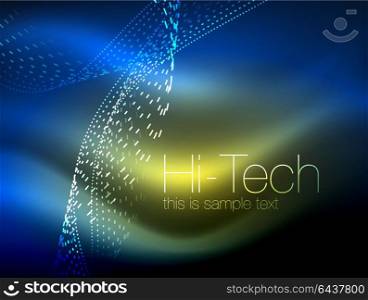 Elegant neon flowing stripes, smooth waves with light effects. Elegant neon flowing stripes, smooth waves with light effects. Vector illustration
