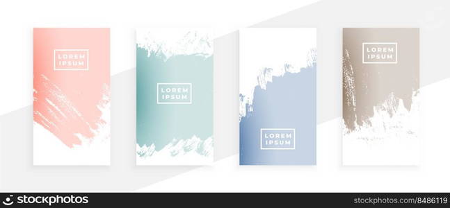 elegant pastel colors grunge banners set