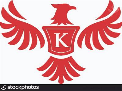 elegant phoenix with letter K consulting logo concept, eagle with letter K logo concept