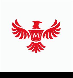 elegant phoenix with letter M consulting logo concept, eagle with letter M logo concept
