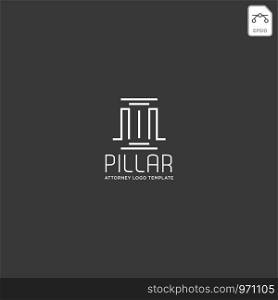 elegant pillar attorney logo line design template illustration - vector. elegant pillar attorney logo line design template vector illustration