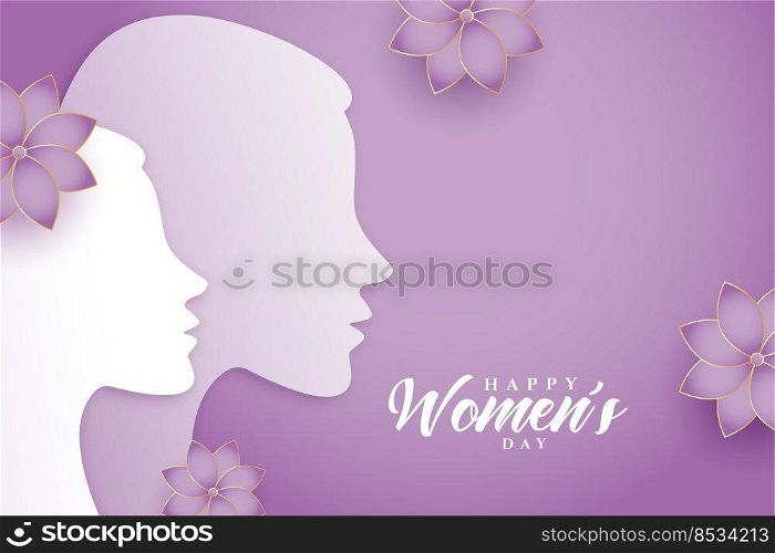 elegant purple womens day celebration wishes card design