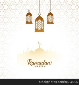 elegant ramadan kareem islamic lantern decorative background