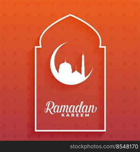 elegant ramadan kareem moon and mosque design