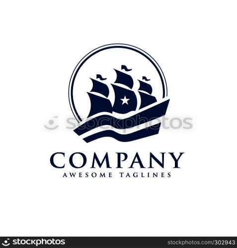 elegant Sailing boat logo vector, creative simple classic Sailing boat logo vector, seal adventure logo vector