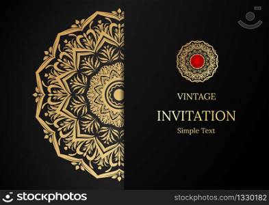 Elegant Save The Date card design. Vintage floral invitation card template. Luxury swirl mandala greeting