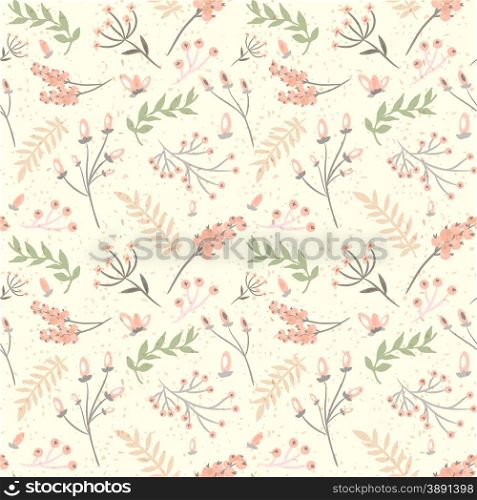 Elegant seamless pattern with flowers, vector illustration