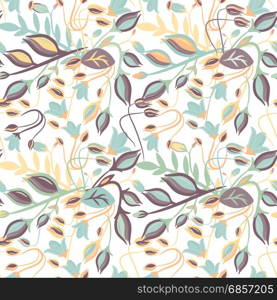 Elegant seamless pattern with flowers, vector illustration