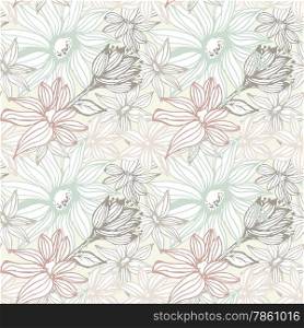 Elegant seamless pattern with flowers. Vector illustration