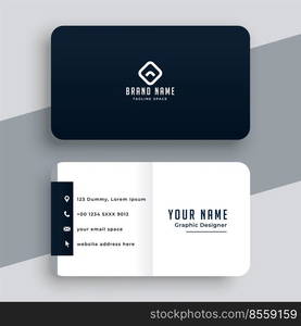 elegant simple black and white business card template