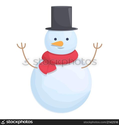 Elegant snowman icon cartoon vector. Snow christmas. Winter scarf. Elegant snowman icon cartoon vector. Snow christmas