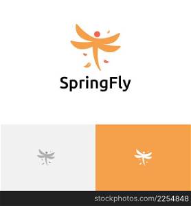 Elegant Spring Dragonfly Insect Wings Fly Nature Simple Logo Idea