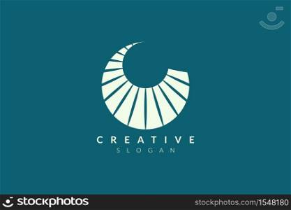 Elegant stylish abstract sun logo design. Minimalist and modern vector illustration design suitable for business or brand.