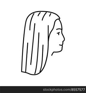 elegant teen hairstyle line icon vector. elegant teen hairstyle sign. isolated contour symbol black illustration. elegant teen hairstyle line icon vector illustration