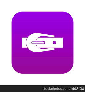 Elegant trousers belt icon digital purple for any design isolated on white vector illustration. Elegant trousers belt icon digital purple