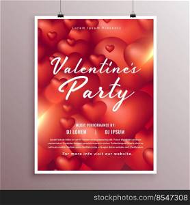 elegant valentines day part celebration flyer design template