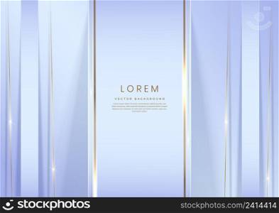 Elegant vertical rectangular soft purple 3d frame with text space and elegant gold lines. Vector illustration