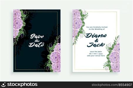 elegant wedding floral invitation card template design