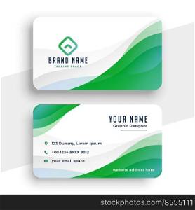 elegant white and green business card design template