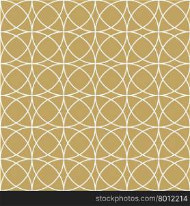 Elegant white circle seamless and repeatable pattern on gold abstract background