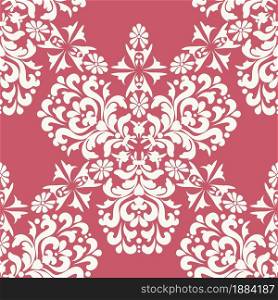 Elegant white vintage ornament on a pink background seamless pattern. Islamic ornament decorative texture. Pink, white color. Islamic ornament decorative texture. Pink, white color.. Elegant white vintage ornament on a pink