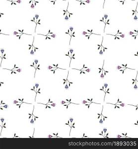 Elegant wildflower seamless pattern isolated on white background. Floral ornament. Romantic botanical design. Nature wallpaper. For fabric, textile print, wrapping, cover. Vector illustration. Elegant wildflower seamless pattern isolated on white background. Floral ornament.