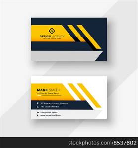 elegant yellow geometric business card design