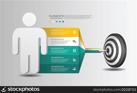 Element business abstract background infographic template with 5 step