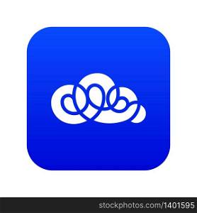 Element cloud icon blue vector isolated on white background. Element cloud icon blue vector