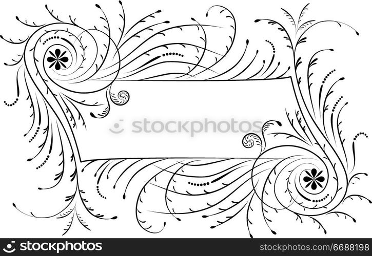 Element for design, corner flower, vector