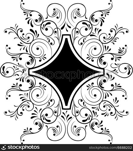 Element for design, frame flower, vector