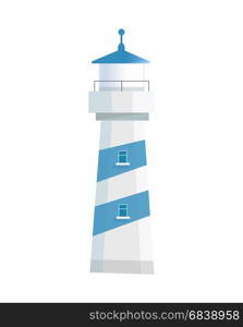 Element for Illustration, Web Design, Icon, Logo or Artwork. Isolated Lighthouse Icon Logo Object in Flat Vector Isolated on White Background