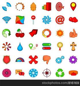 Element icons set. Cartoon style of 36 element vector icons for web isolated on white background. Element icons set, cartoon style