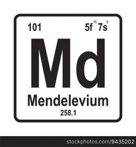 Element Mendelevium icon,vector illustration symbol design