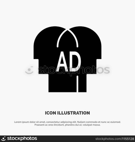 Elementary, Knowledge, Abc, Brian solid Glyph Icon vector