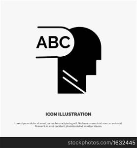 Elementary, Knowledge, Head solid Glyph Icon vector