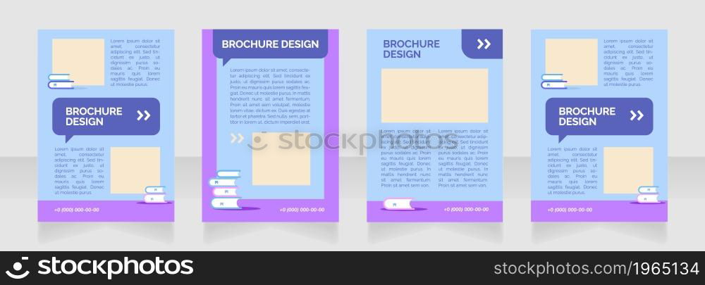 Elementary school visit blank brochure layout design. Formal education. Vertical poster template set with empty copy space for text. Premade corporate reports collection. Editable flyer paper pages. Elementary school visit blank brochure layout design