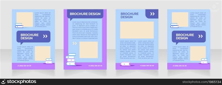 Elementary school visit blank brochure layout design. Formal education. Vertical poster template set with empty copy space for text. Premade corporate reports collection. Editable flyer paper pages. Elementary school visit blank brochure layout design