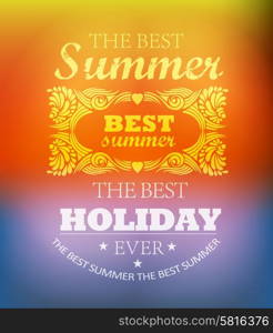 elements for Summer Holidays with colorful background calligraphic designs ornaments labels. elements for Summer Holidays