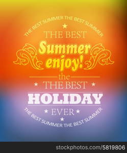 elements for Summer Holidays with colorful background calligraphic designs ornaments labels. elements for Summer Holidays