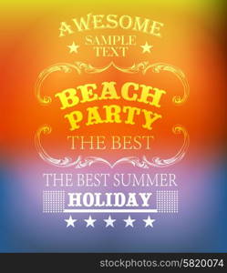 elements for Summer Holidays with colorful background calligraphic designs ornaments labels. elements for Summer Holidays