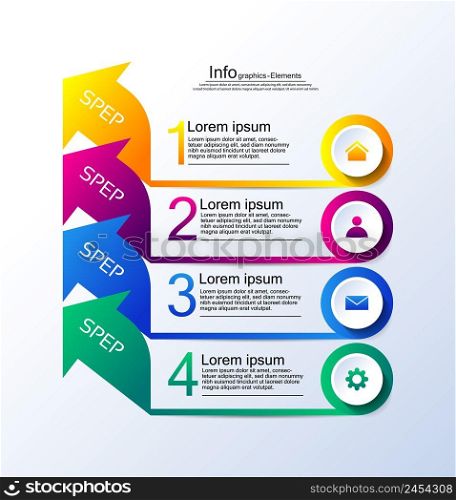 Elements infographic business gradient with 4 step